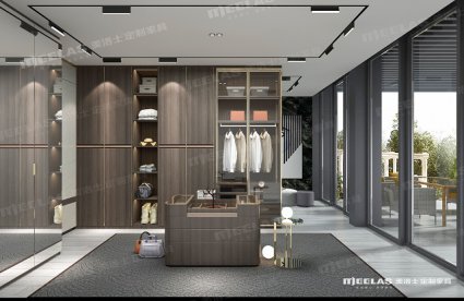 美洛士轻奢极简衣帽间，精美糊口的完善表现